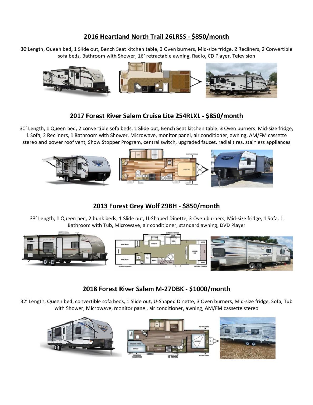 Rates Paris RV Park